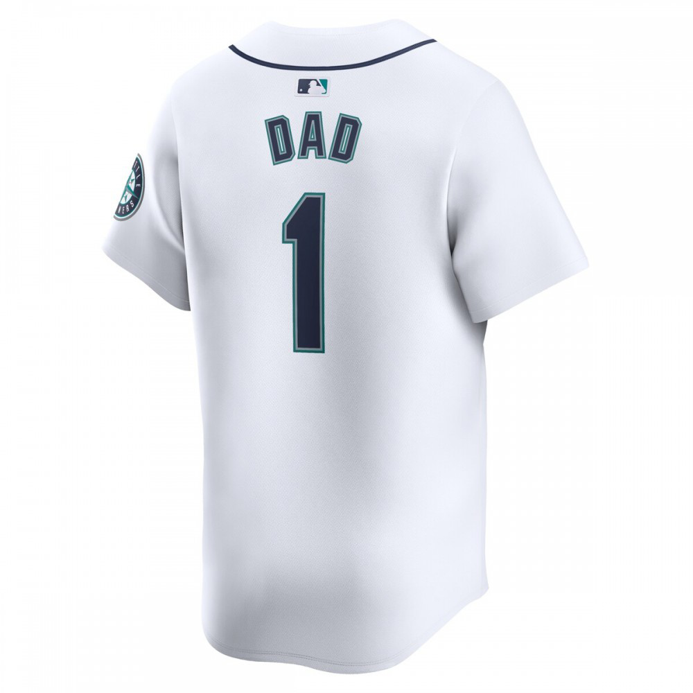 Seattle Mariners #1 Dad Home Limited Jersey - White-Pro Kit Vault | Brand New 26/27 Sports Jerseys